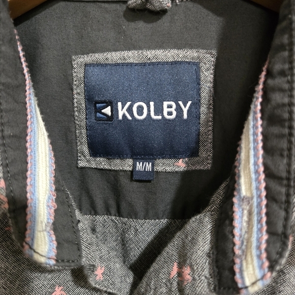 Kolby Men's Size Medium Palm Tree Button Up Shirt - Picture 4 of 5